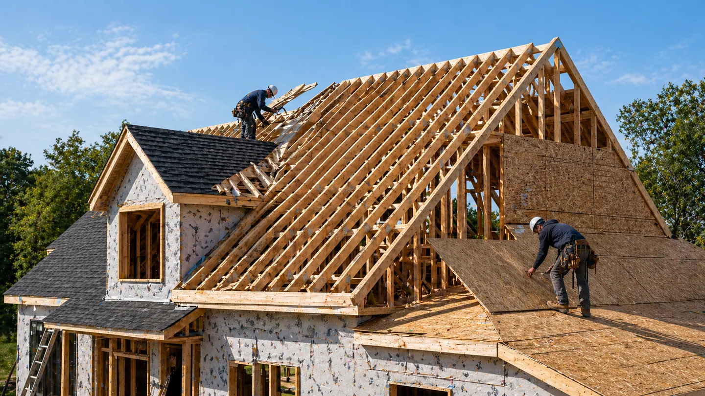 Roof structure construction and rebuilding